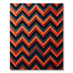 Bold Orange Chevron Layered Rug