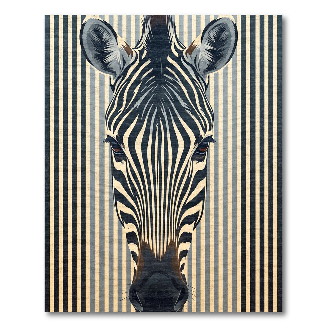 Bold Monochrome Zebra Abstract Portrait Rug