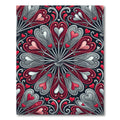 Romantic Red Heart Swirl Floral Rug