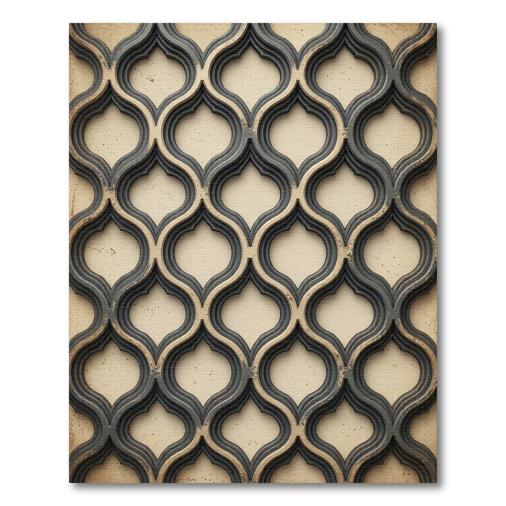 Ogee Arch Arabesque Beige Gray Rug