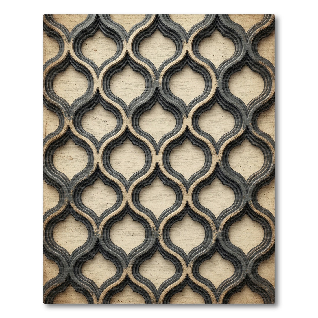 Ogee Arch Arabesque Beige Gray Rug