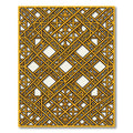 Golden Lattice Geometric Intersecting Linear Art Rug