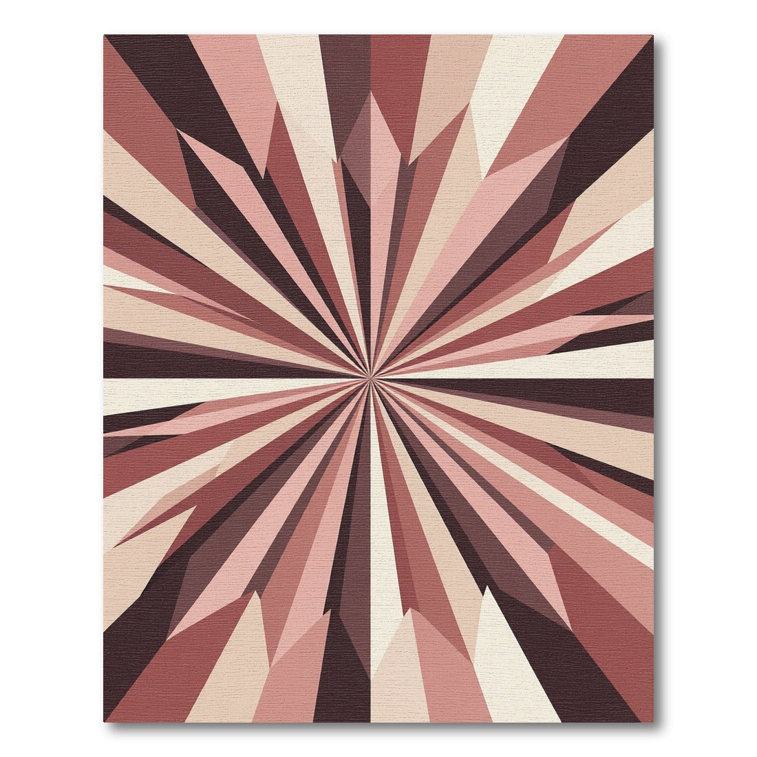Retro Sunburst Geometric Rose Rug