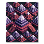 Purple Violet Tiered Pyramid Composition Rug