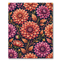 Vibrant Coral Dahlia Botanical Bloom Rug