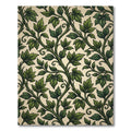 Lush Emerald Leafy Scrollwork Rug