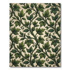 Lush Emerald Leafy Scrollwork Rug