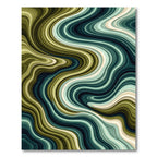Olive Teal Marble Flow Rug