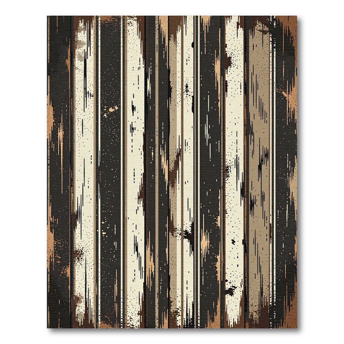 Rustic Earthy Tone Splatter Stripes Rug
