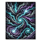 Electric Nebula Swirls and Lightning Storm Rug