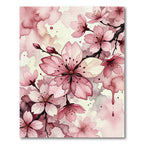Pink Cherry Blossom Watercolor Floral Rug