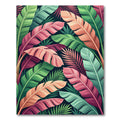 Vibrant Tropical Leaves Botanical Rug
