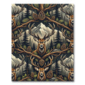 Rustic Mountain Stag Forest Woodland Rug