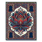 Crimson Blue Lotus Archway Rug