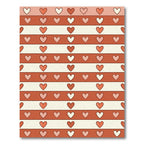 Retro Hearts Stripes Cream Coral Rug