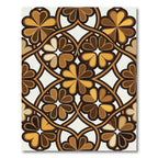 Golden Brown Clover Arch Rug