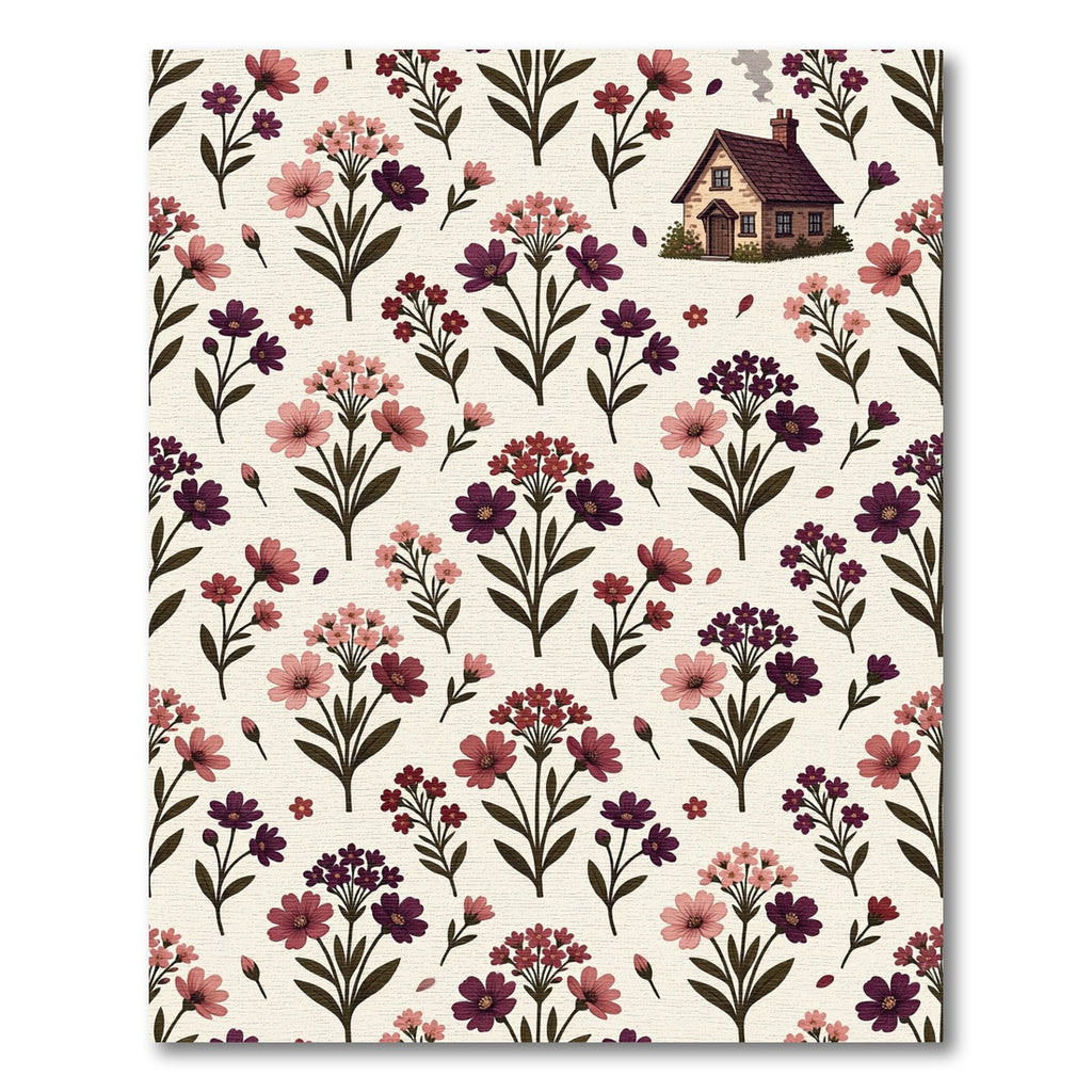 Vintage Botanical Cottage Blossom Garden Rug