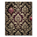 Damask Pomegranate Artichoke Deep Burgundy Rug