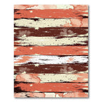 Coral Red Distressed Wood Stripes Rug