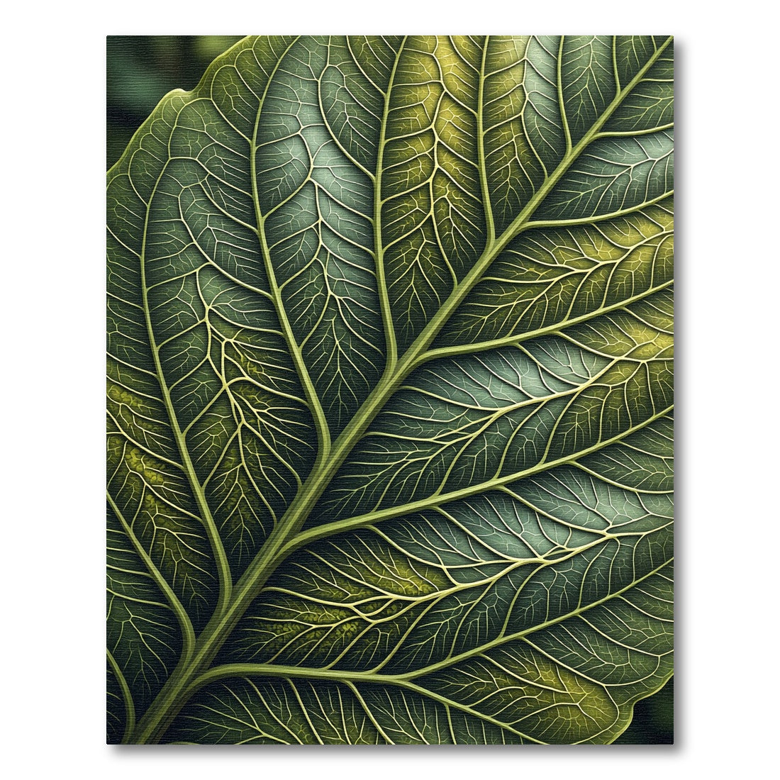 Lush Emerald Tropical Vein Organic Foliage Rug