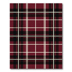 Deep Red Black Plaid Tartan Weave Rug