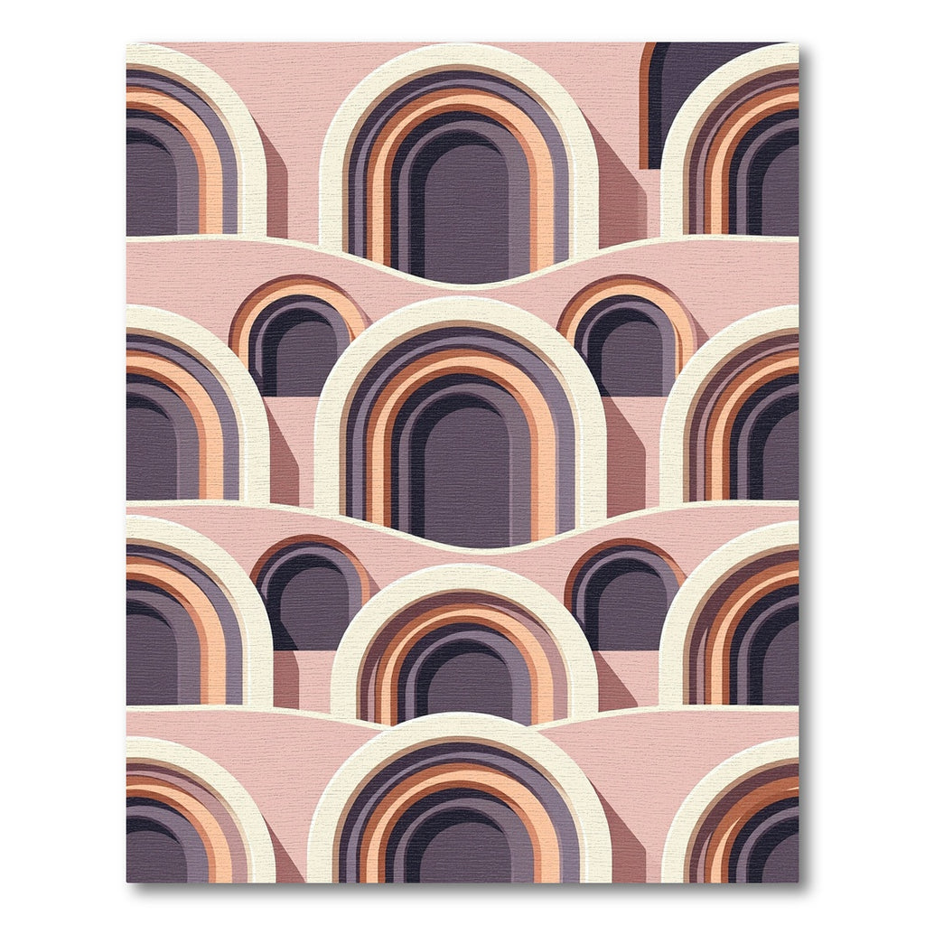 Terracotta Arch Waves Repeating Composition Rug