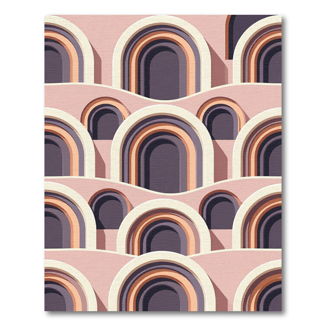 Terracotta Arch Waves Repeating Composition Rug