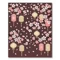 Cherry Blossom Branch with Hanging Lanterns Rug