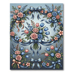 Elegant Rose and Tulip Ribbon Bouquet Rug