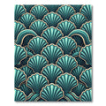 Oceanic Teal Scallop Wave Rug