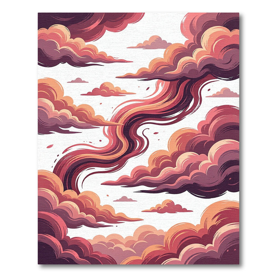 Crimson Swirl Cloudscape Vista Rug