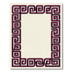 Deep Magenta Maze Border Rug