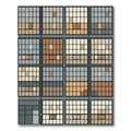 Minimalist Geometric Grid Blocks Rug