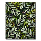 Lush Green Olive Branch Botanical Rug