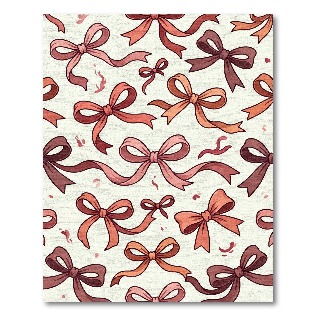 Elegant Dusty Pink Bow Ribbon Illustration Rug