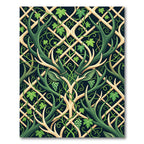 Enchanted Forest Antler Ivy Botanical Rug