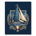 Regal Nautical Sailboat Trophy Emblem Rug