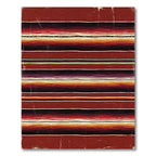 Rustic Crimson Multi-Stripe Blanket Rug