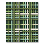Green Intersecting Lines Weave Rug