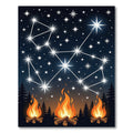 Nocturnal Glowing Constellation Campfire Art Rug
