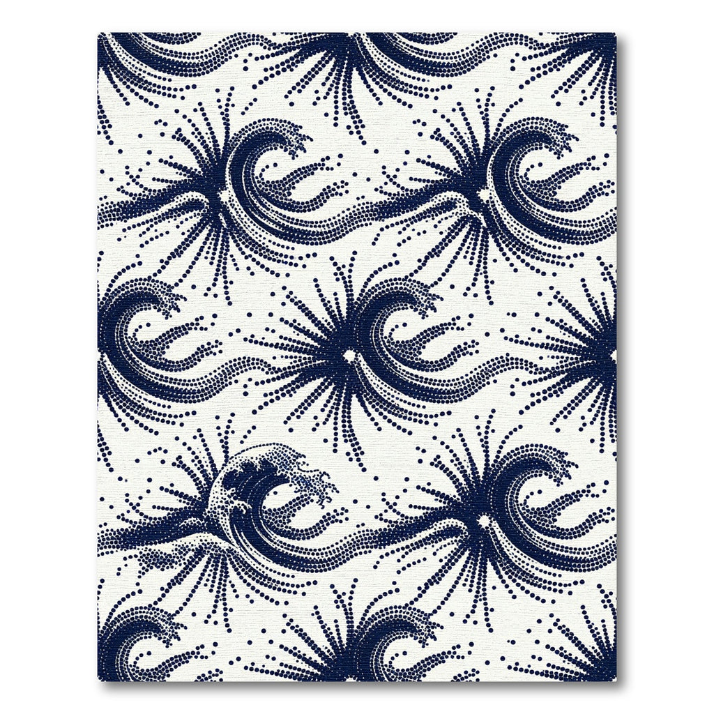 Japanese Blue Dot Wave Aesthetic Rug