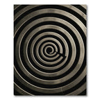 Monochromatic Gray Spiral Maze Rug