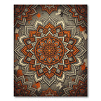 Burnt Orange Mandala Floral Medallion Rug
