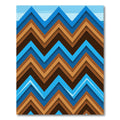Modern Blue and Brown Zigzag Wave Rug