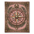Vintage Blush Ornate Compass Rose Rug
