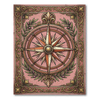 Vintage Blush Ornate Compass Rose Rug
