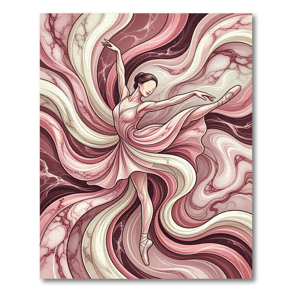Crimson Dancer Swirl Marble Rug