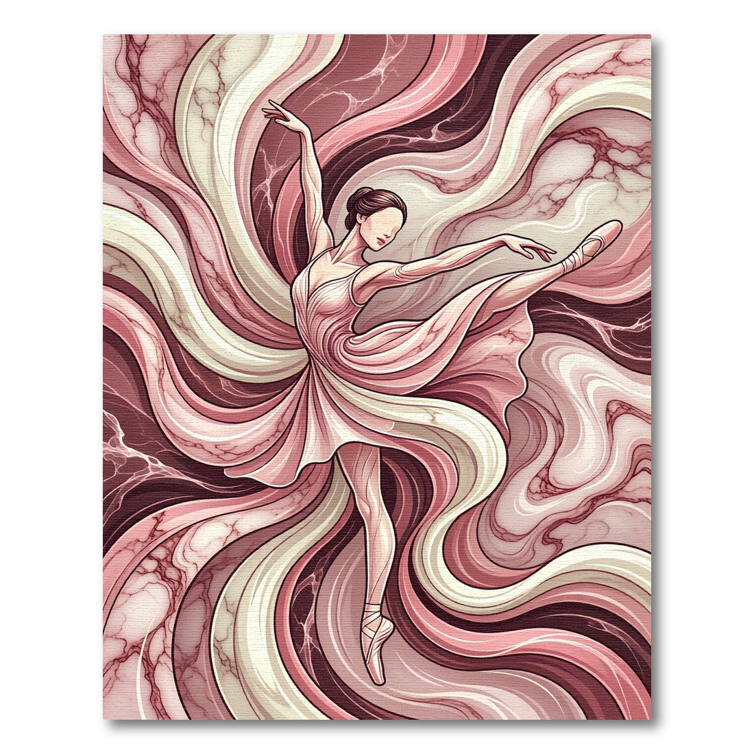 Crimson Dancer Swirl Marble Rug