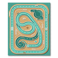 Playful Teal Automobile Race Track Rug