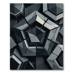 Monochrome Geometric Pentagonal Shattered Slate Rug